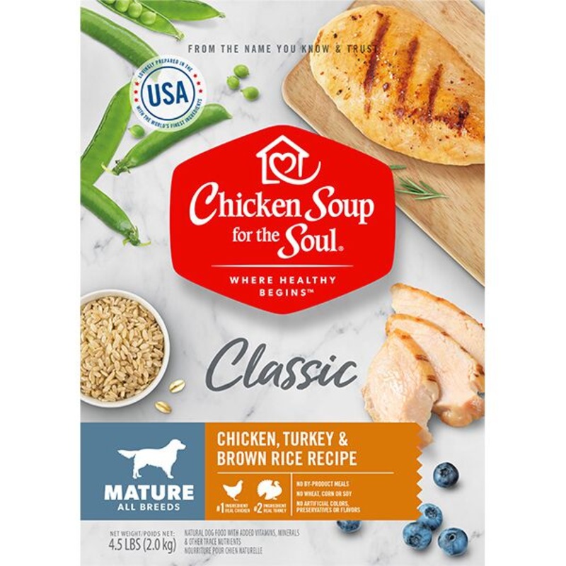 Chicken Soup Mature Dog – Chicken, Turkey & Brown Rice Recipe 4.5lb