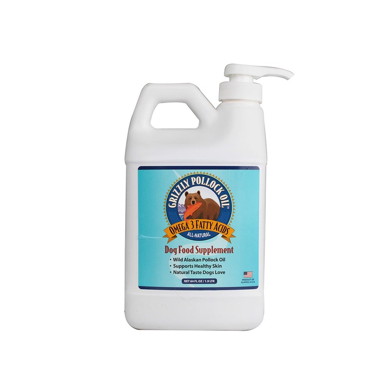 Grizzly Wild Alaskan Pollock Oil Dog Food Supplement 64 Oz