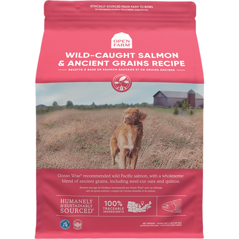 Open Farm Wild-Caught Salmon & Ancient Grains Dry Dog Food 4-lbs