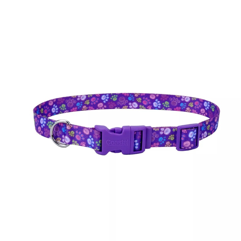 Coastal Pet Products Styles Adjustable Dog Collar 5/8″ x 10″-14″ Red Bones