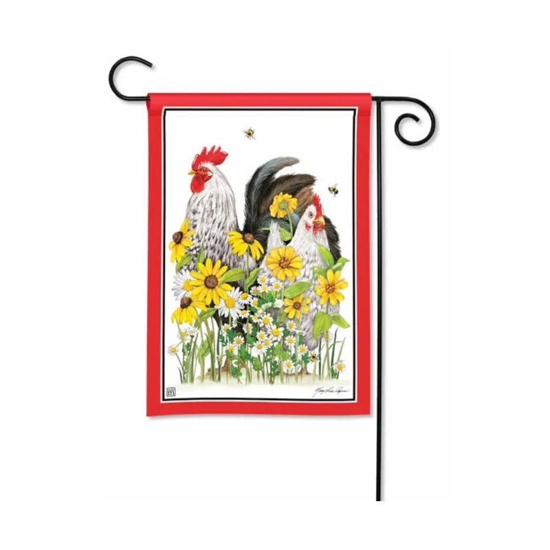 Flower Chickens Garden Flag
