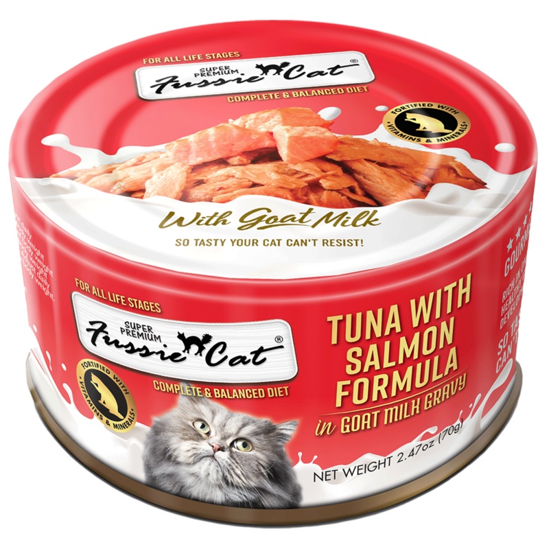 Fussie Cat Tuna with Salmon Formula in Goat Milk Gravy 70g Single 70g