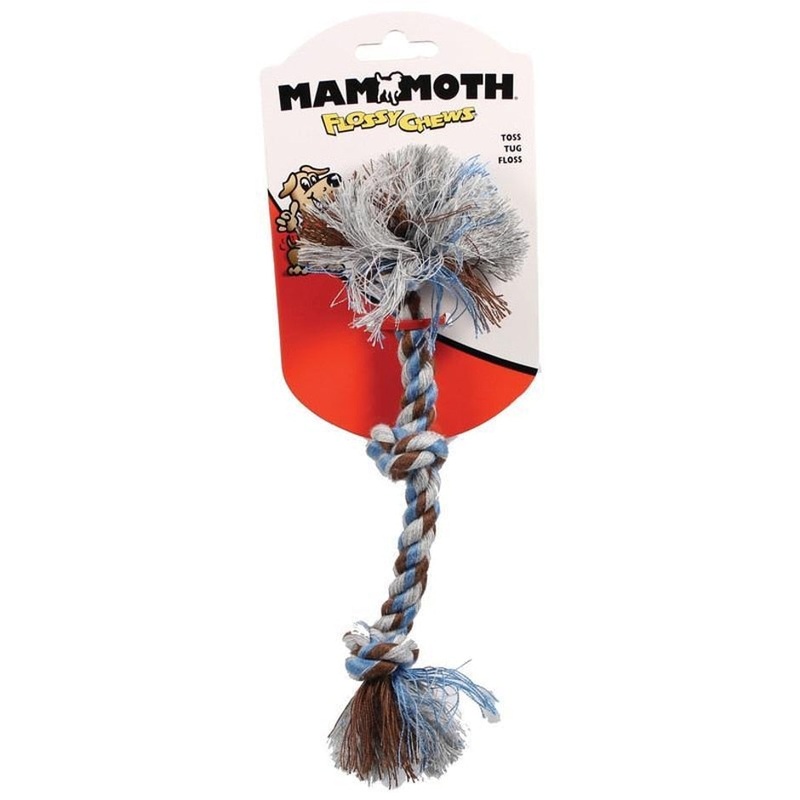 MAMMOTH FLOSSY CHEWS COLOR 3 KNOT ROPE TUG 10 IN MULTI