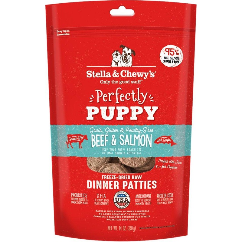 Stella & Chewy’s Perfectly Puppy Beef & Salmon Dinner Patties Freeze-Dried Raw Dog Food 5.5 Oz