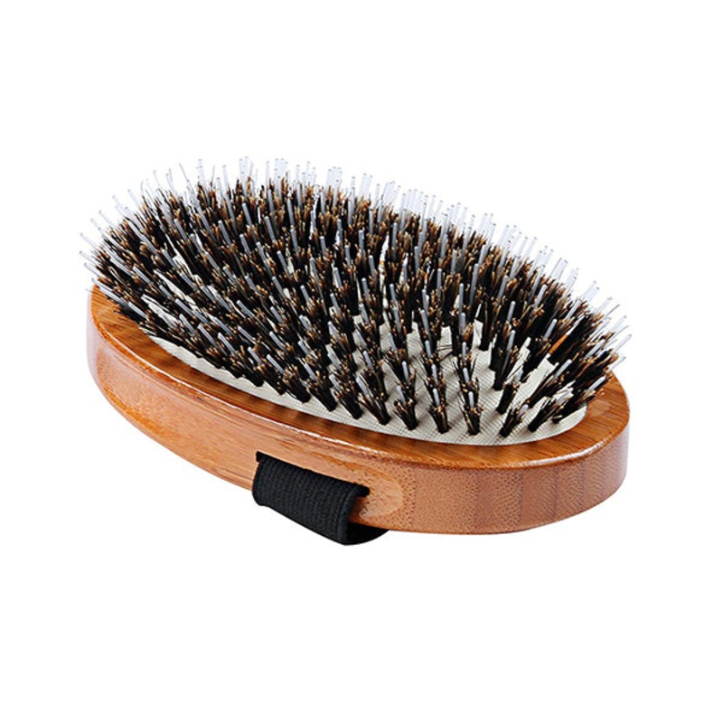 Bamboo Palm Boar & Nylon Bristle Dog Brush 5.5-in