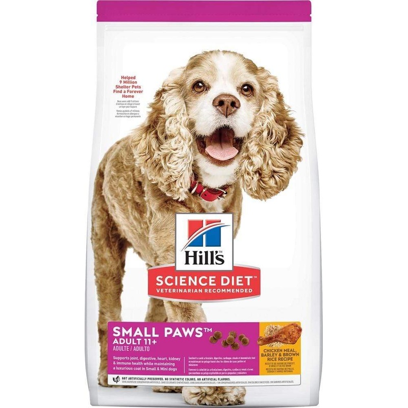 Hill’s Science Diet Adult 11+ Small Paws Chicken Meal, Barley & Brown Rice Recipe Dry Dog Food 4.5 lb