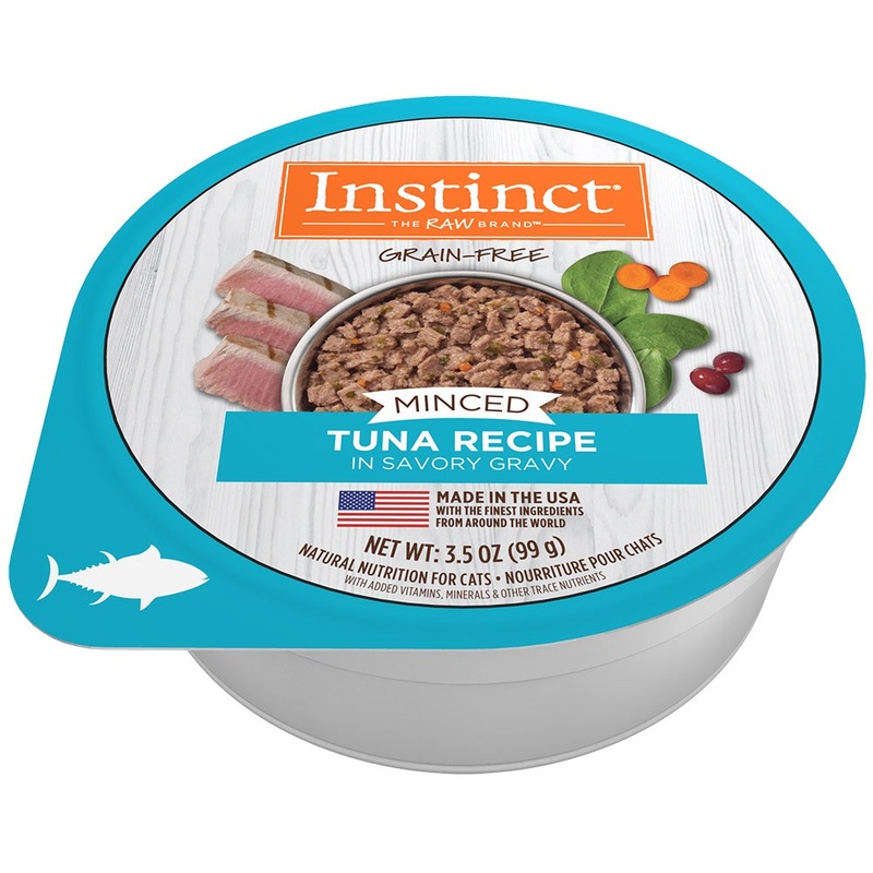 Instinct Adult Grain-Free Minced Recipe with Real Tuna Natural Cat Food Cups 3.5 oz, case of 12