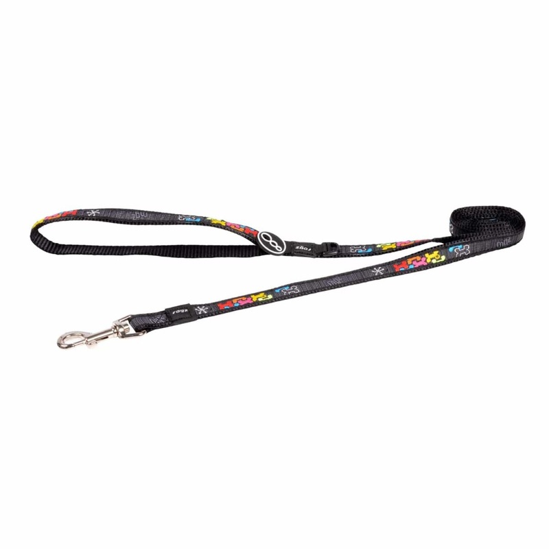 Rogz FancyDress Classic Dog Lead Multi Bone – Large