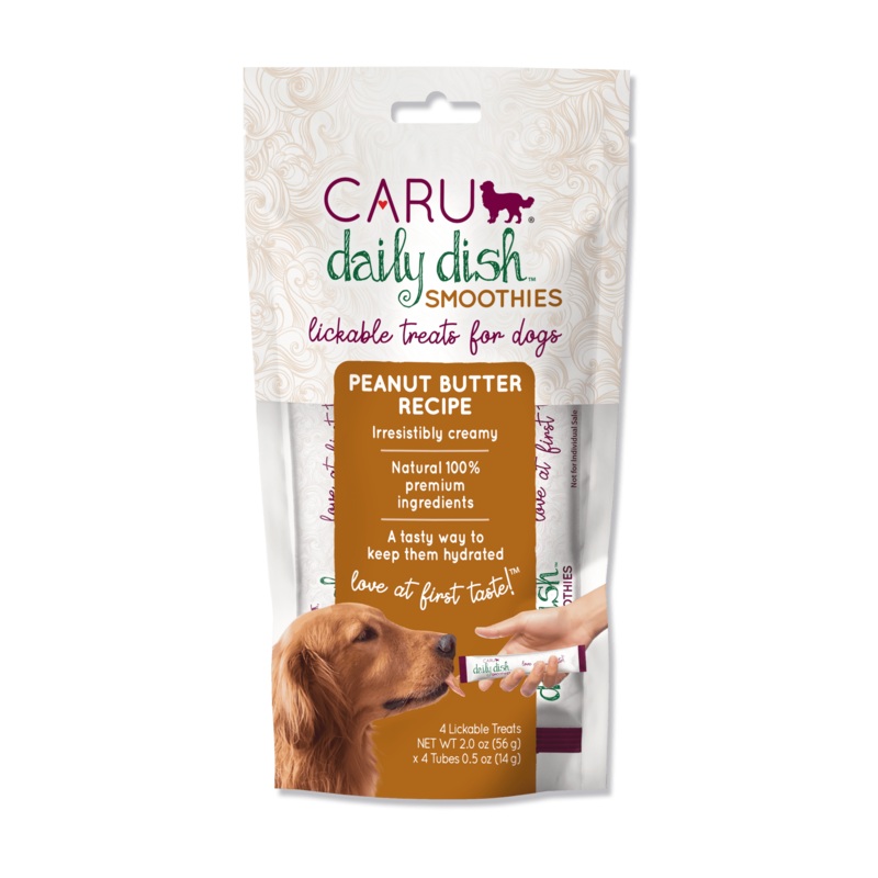 Caru Daily Dish Peanut Butter Smoothies 56g Lickable Treats for Dogs Individual 56g