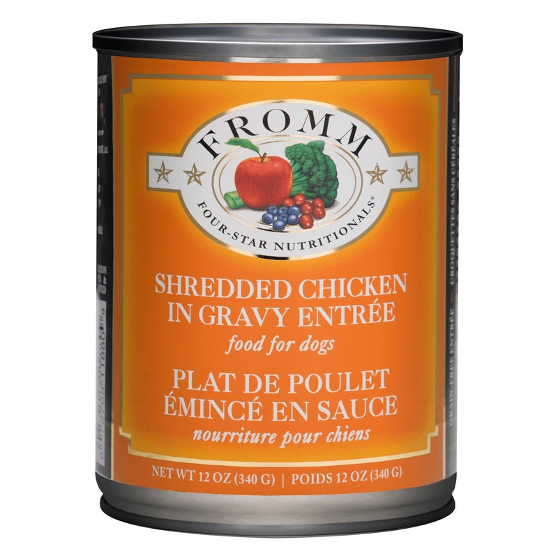 Fromm Four-Star Shredded Chicken in Gravy Entre Dog Food 12 oz, Single Can
