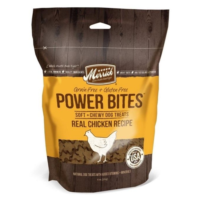 Merrick Power Bites Grain Free Chicken Recipe Dog Treats