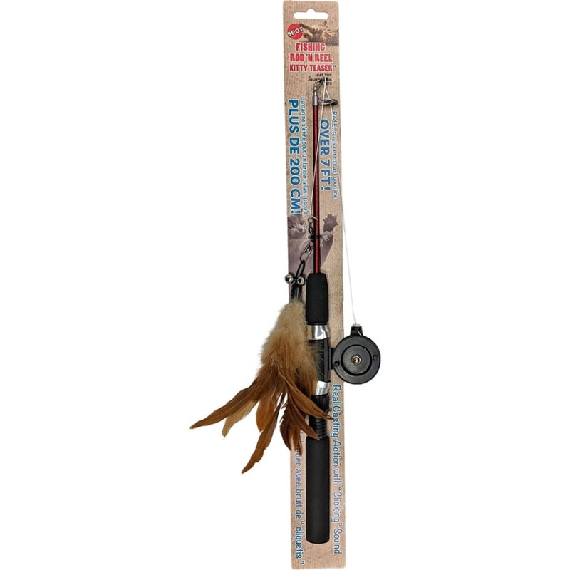 SPOT FISHING ROD N REEL KITTY TEASER 16 IN