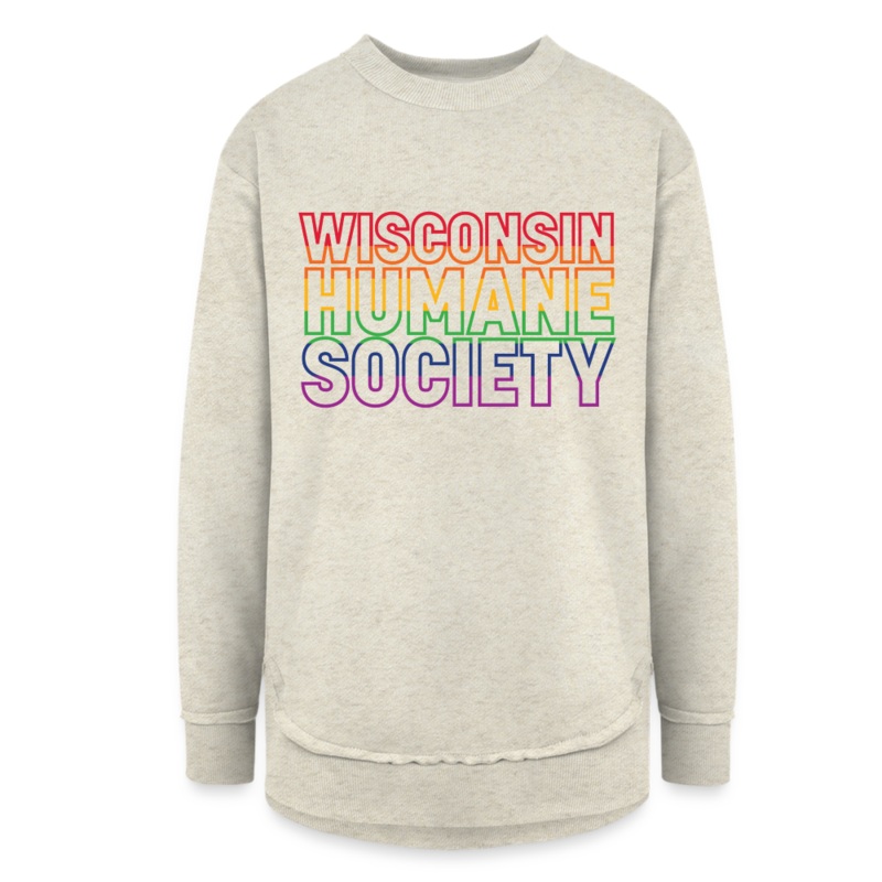 WHS Pride Rainbow Weekend Tunic Fleece Sweatshirt heather oatmeal S