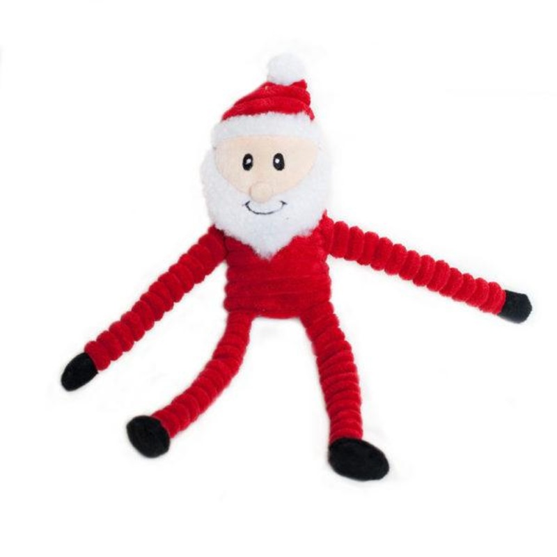 ZippyPaws Holiday Crinkles Santa Plush Dog Toy Small