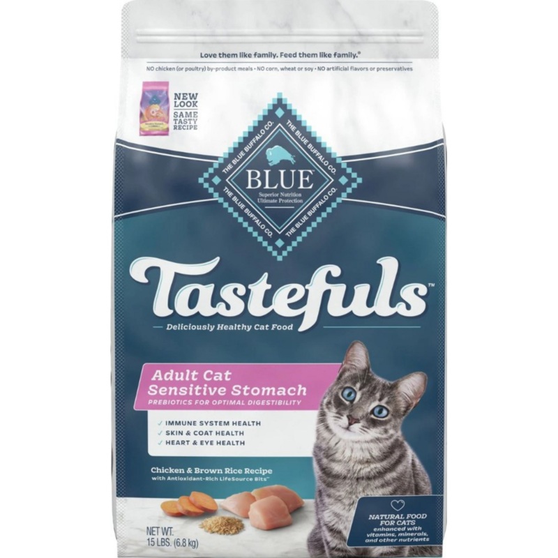 Blue Buffalo Tastefuls Adult Cat Sensitive Stomach Chicken & Brown Rice Recipe Dry Food