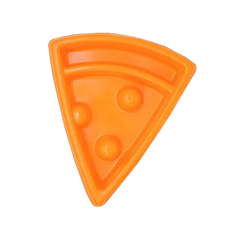 Happy Bowl Pizza Slow Feeder Dog Bowl Orange 12.5 in x 11 in x 2.25 in