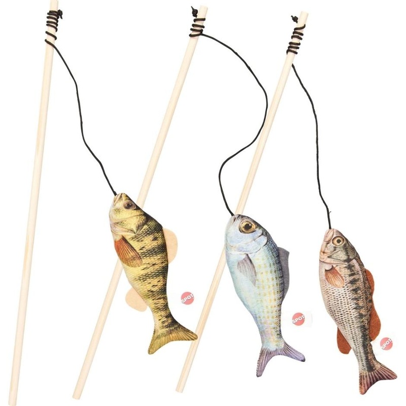 SPOT HUG’N KICK GONE FISHIN TEASER WAND 16 IN ASSORTED
