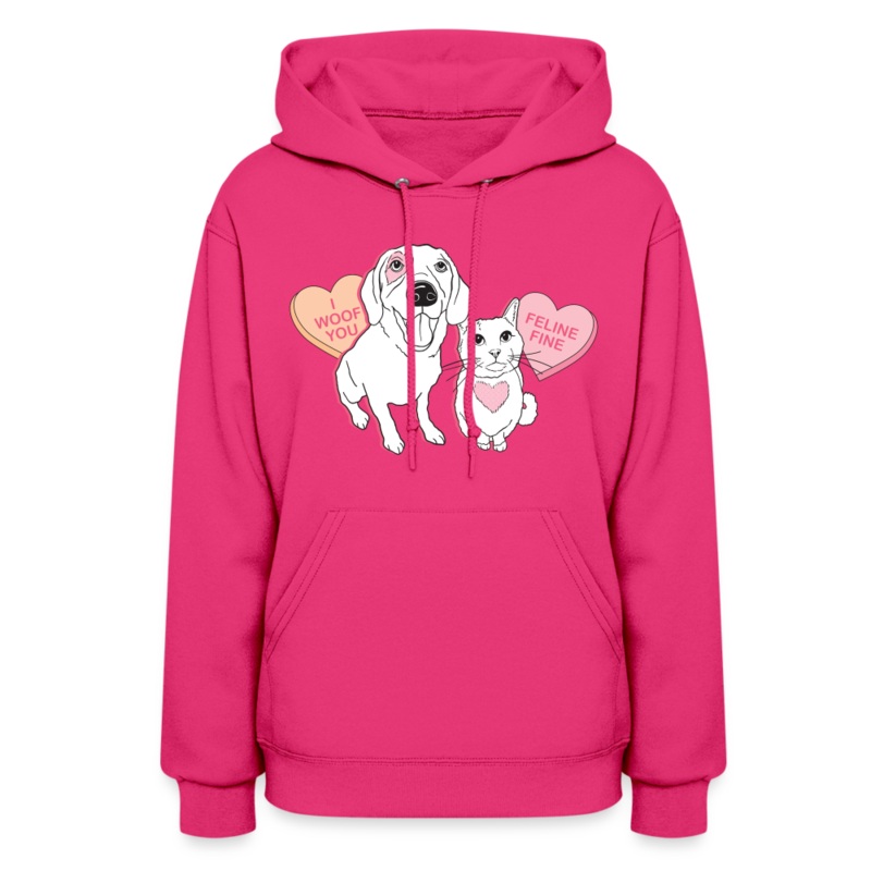 Valentine Hearts Contoured Hoodie fuchsia S