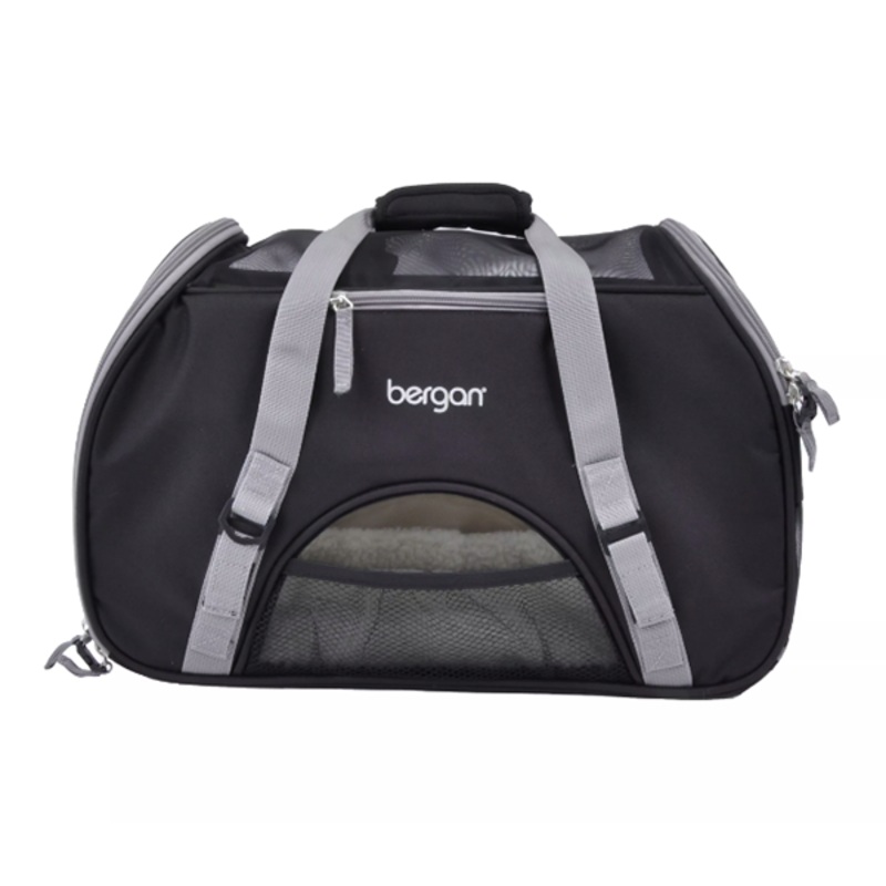 Comfort Carrier Soft Pet Airline Compliant Bag with Fleece Bed, Mesh Visibility & Adjustable Shoulder Strap Heather Black & Grey Large / 19 in x 13 in x 10 in