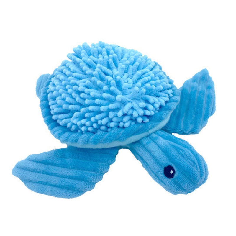 PetLou Blue Bay Turtle Dog Toy 10″