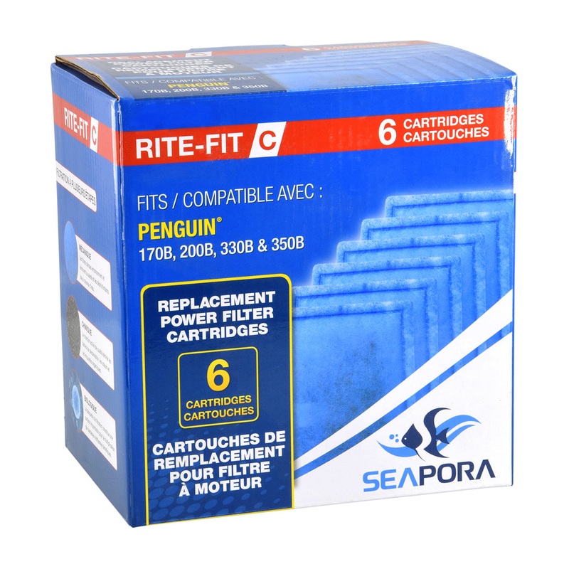 Rite-Fit C Cartridges, Penguin Power Filters 170B 200B 330B 350B – 6 Pack