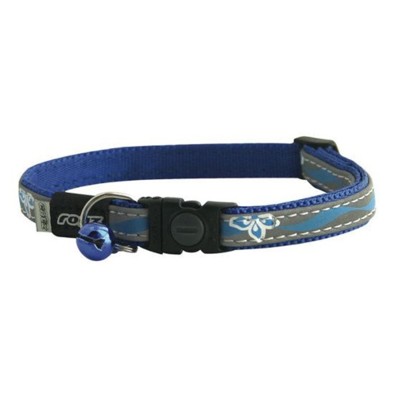 Rogz Nightcat Blue Floral Cat Collar – Small