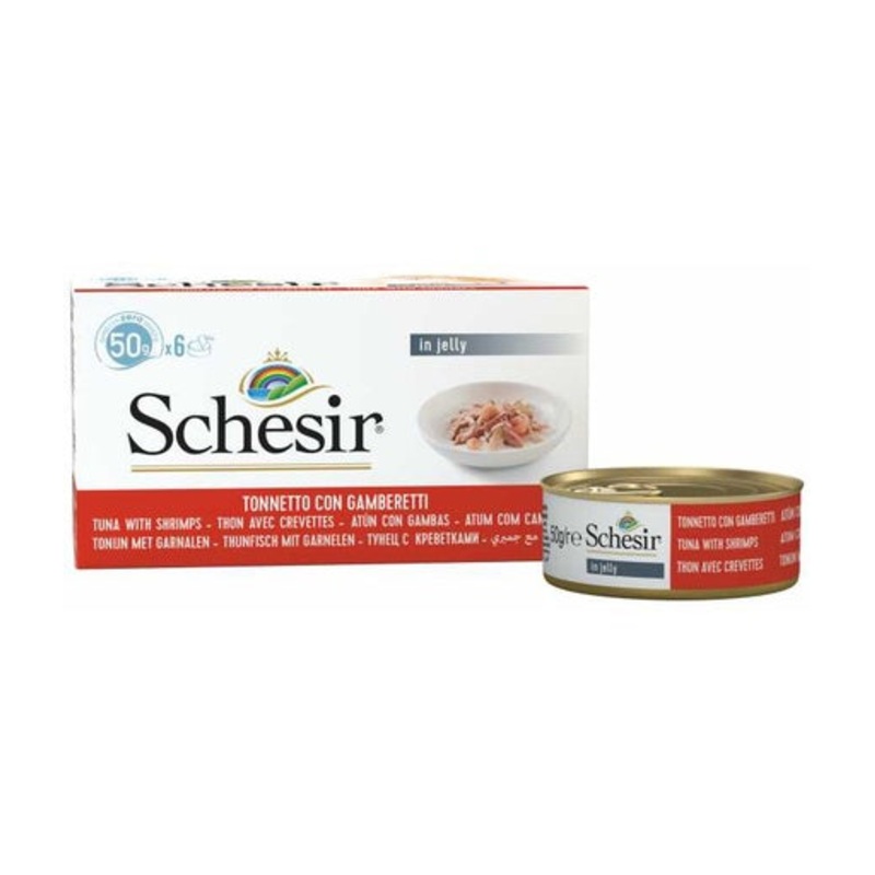 Schesir Cat MultiPack Can Wet Food-Tuna With Shrimps[Weight – 300g]