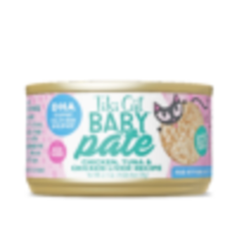 Tiki Cat Baby Pt Chicken, Tuna & Chicken Liver Recipe Cat Food 2.4 oz