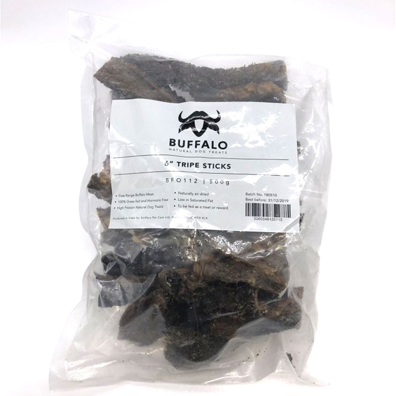 Buffalo Tripe Sticks 6″ 500g