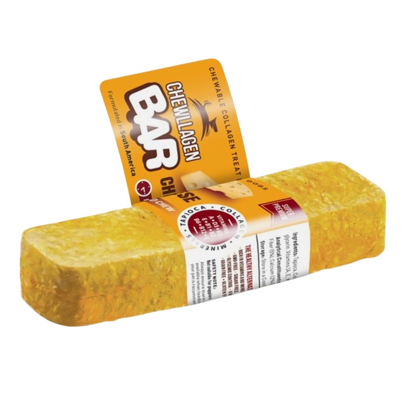 Cheese Chewllagen Bar Medium 5 Inch  Long-Lasting Rawhide-Free Dog Chew