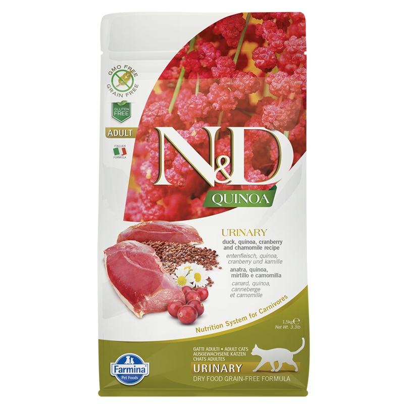 Farmina N&D Quinoa Urinary Duck Adult Dry Cat Food 3.3lb