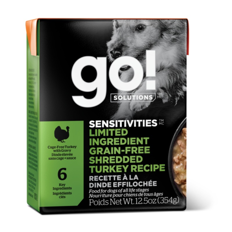 GO! SENSITIVITIES Limited Ingredient Grain Free Shredded Turkey Recipe for Dogs 12.5 oz
