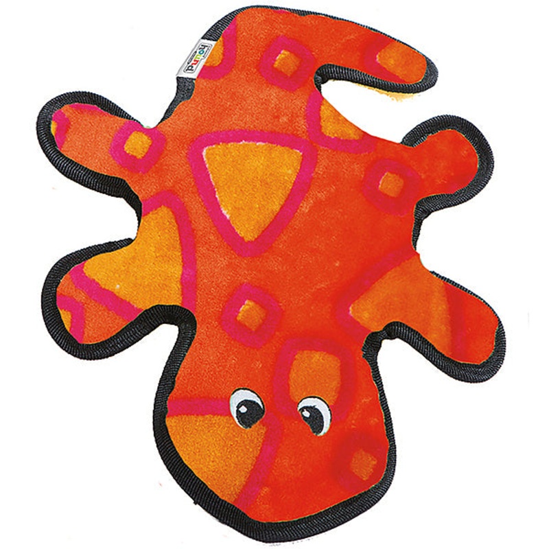 Outward Hound Invincibles Gecko Red & Orange 2 Squeaks Medium