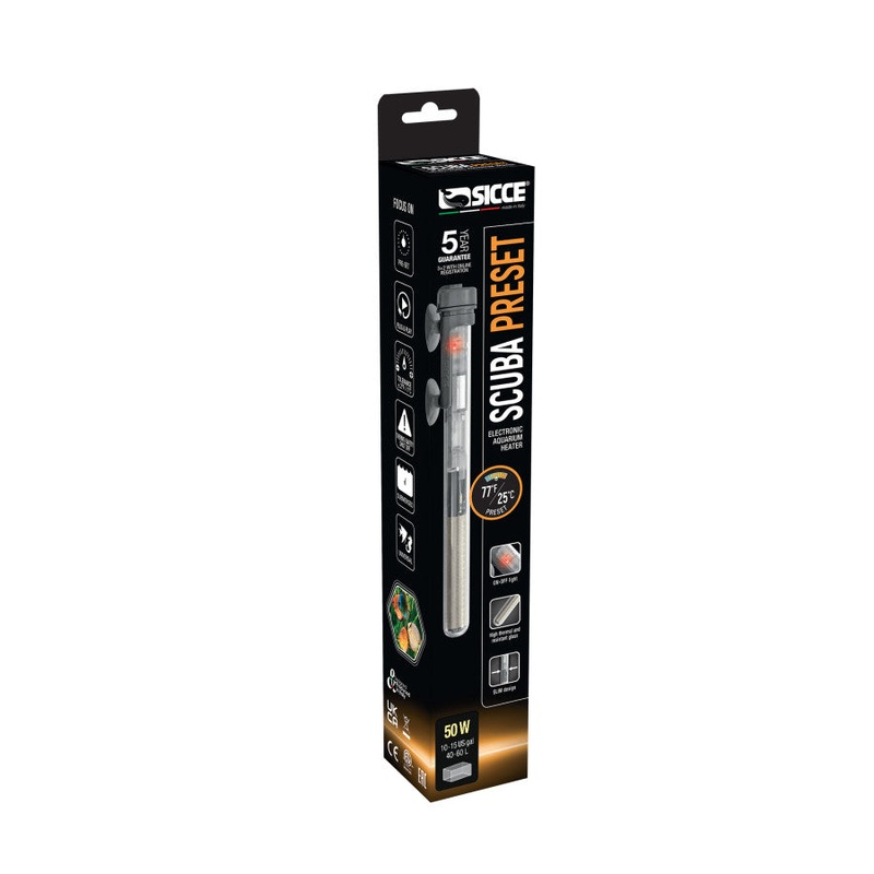 Sicce Scuba Preset Submersible Heater 50 watt