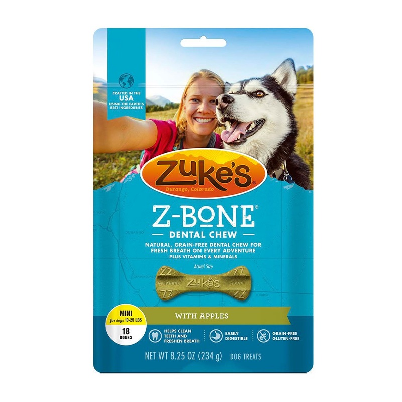 Zuke’s Z Bone Grain-Free Dental Dog Chews Apple Mini 18 count