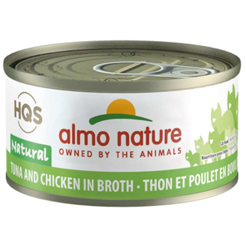 Almo Nature HQS Natural Tuna And Chicken In Broth Canned Cat Food: 2.47- Oz Cans, Case of 24