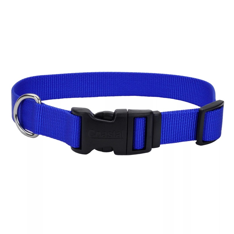 Coastal Adjustable Dog Collar with Plastic Buckle Blue Large