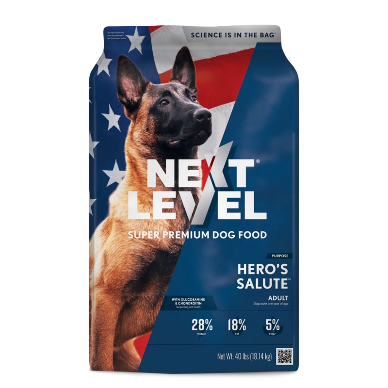 Next Level Hero’s Salute Dry Dog Food 40 LB