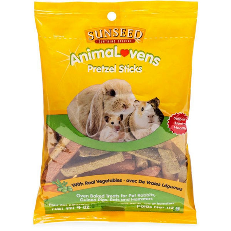 Sunseed AnimaLovens Pretzel Sticks Oven Baked Small Animal Treats 4oz