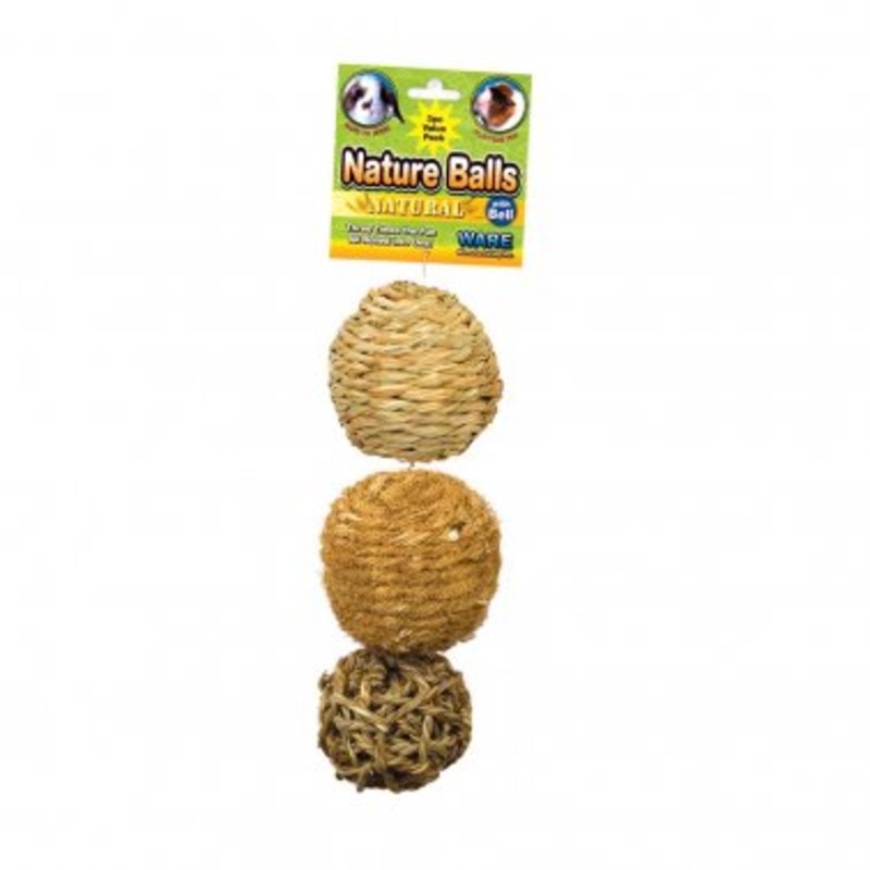 Ware Natural Nature Ball Small Animal Chew Toy Value Pack 3 count