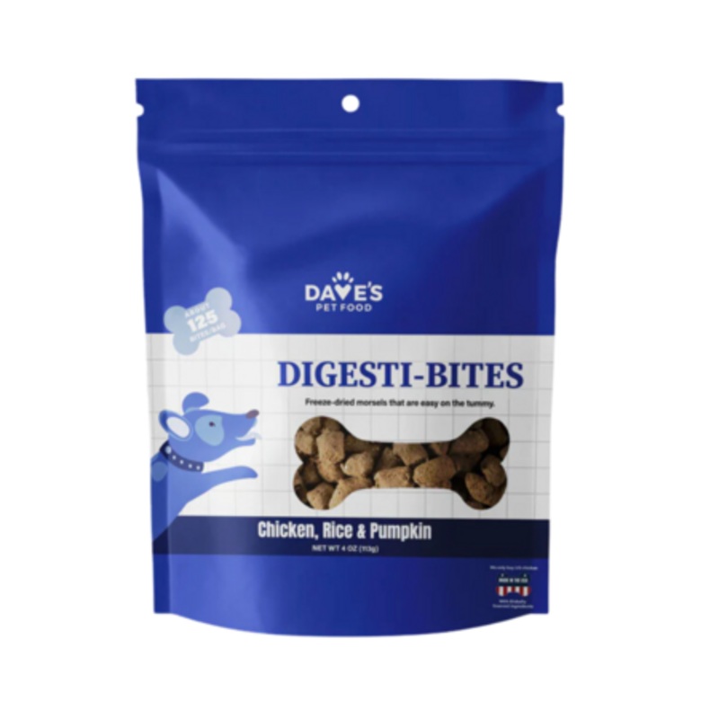 Dave’s Dog Treat FD Digesti-Bites Chicken Rice Pumpkin 4oz