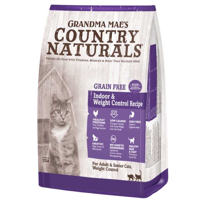 Grandma Mae’s Country Naturals GF Weight Control/Hairball Recipe Dry Food For Adult Cats, Senior Cats, and Weigh Control 4Lb Bag