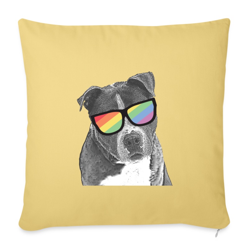Pride Dog Throw Pillow Cover 18″ x 18″ washed yellow