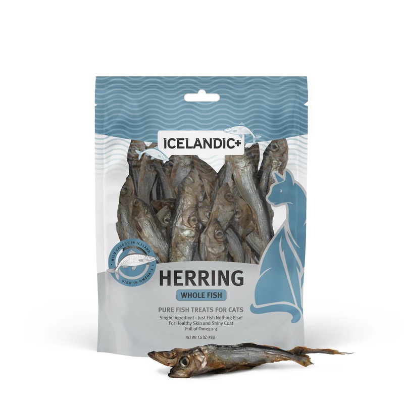 100% Pure Icelandic+ Herring Whole Fish Cat Treats – 1.5oz