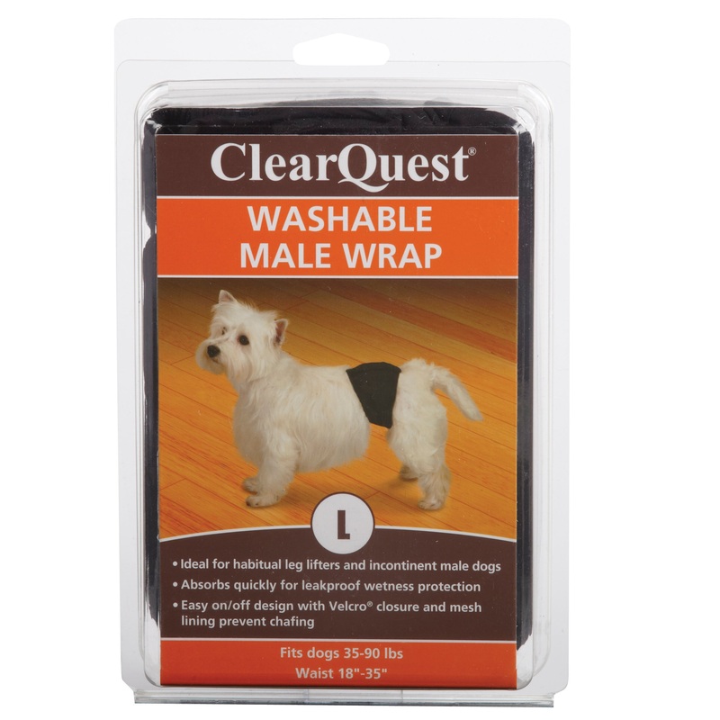 Clear Quest Washable Male Wrap Large Black Large