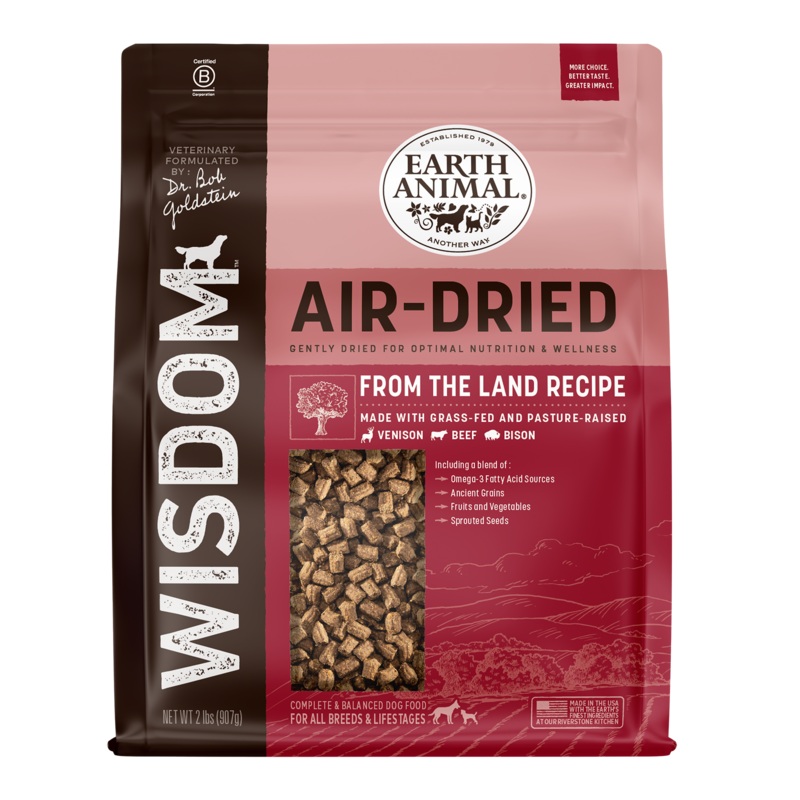 Earth Animal Wisdom Air-Dried From the Land Recipe Dry Dog Food 2 LB