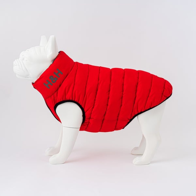 Hugo & Hudson Puffer Jacket Red/Navy Large 55cm