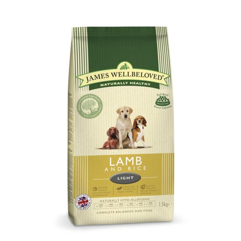 James Wellbeloved Lamb & Rice Kibble Light 1.5