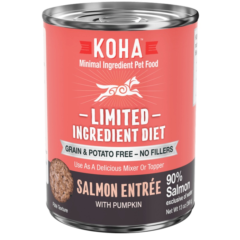 KOHA Grain & Potato Free Special Diet:Limited Ingredient Diet Salmon Entree with Pumpkin Canned Dog Food 13 oz