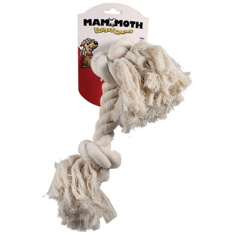 MAMMOTH FLOSSY CHEWS COTTON ROPE BONE 16 IN WHITE